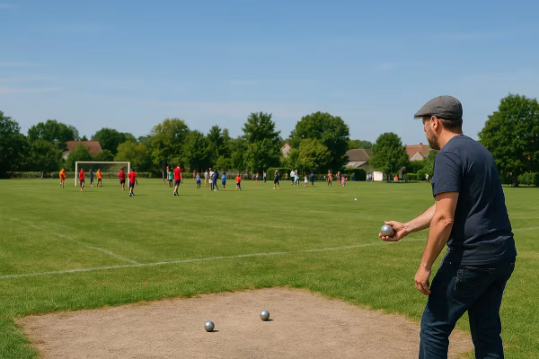 Tournoi de pétanque et de football aux Barils